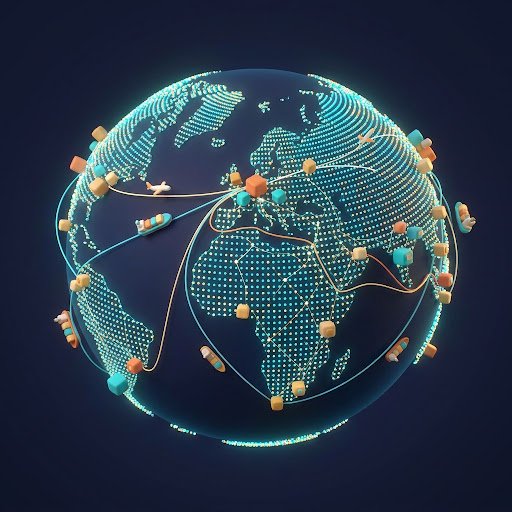 Global intelligence network illustration